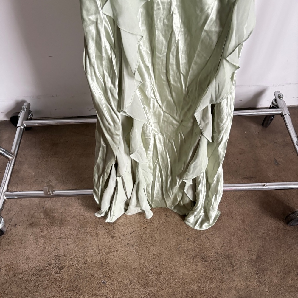$319 NWT Sage For Love And Lemons “Sawyer” Ruffle Maxi Dress Sz Medium - Picture 9 of 16